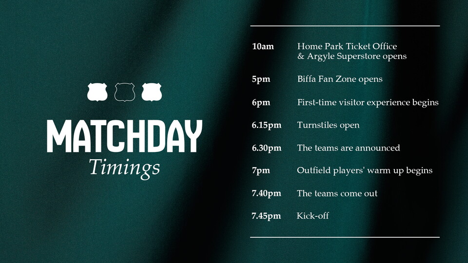 Matchday Timings