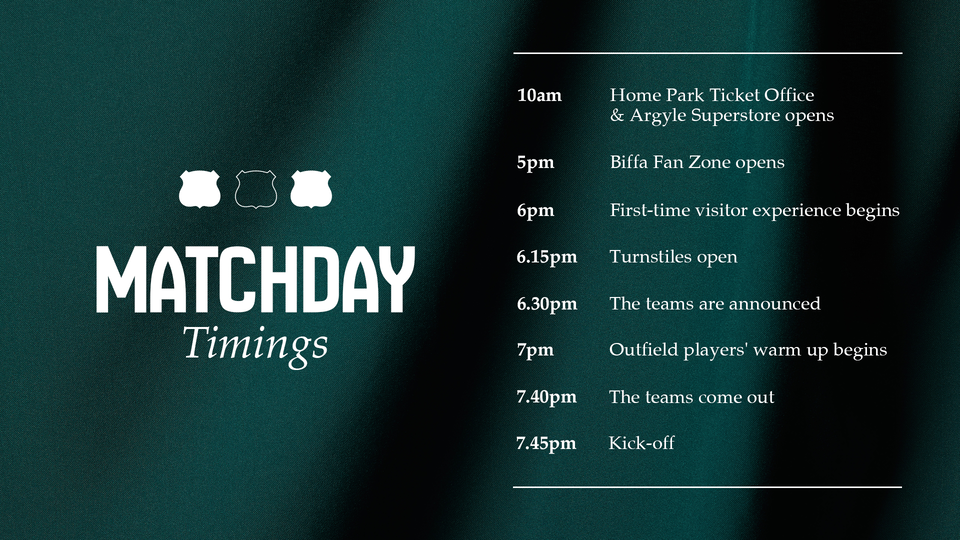 Matchday Timings