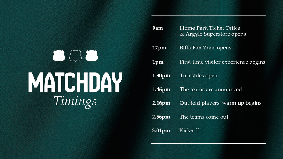 Matchday Timings