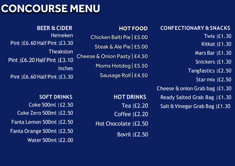 Concourse Menu