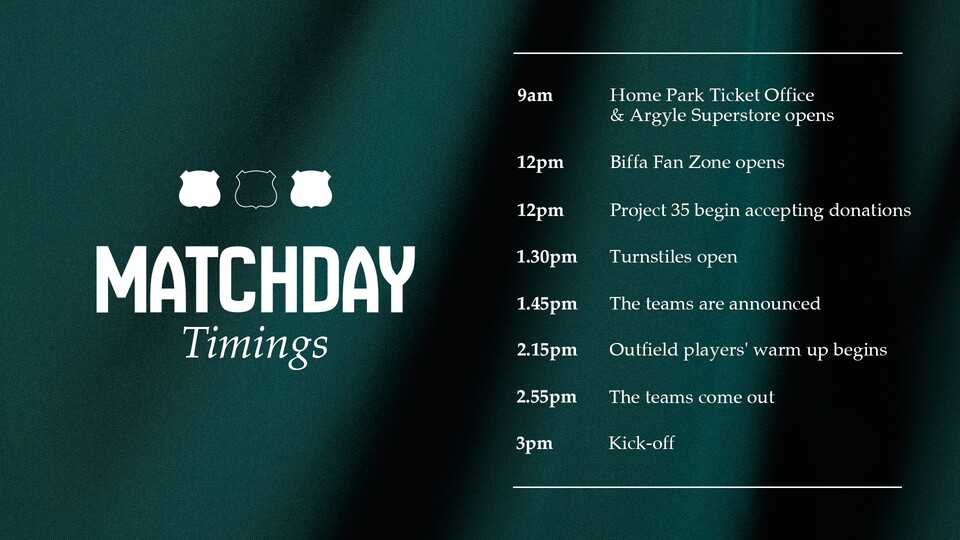 Matchday Timings