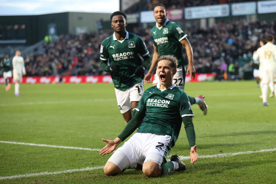 Mathias Ross celebrates against Burton Albion