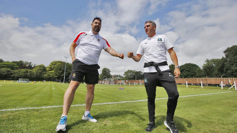 Ryan Lowe pre-match at Tavistock