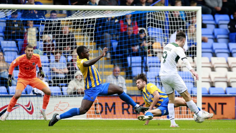 Hardie opens the scoring at Shrewsbury