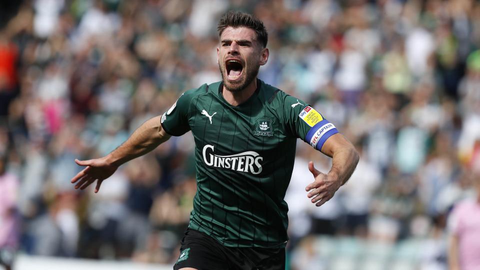 Joe Edwards celebrates scoring the opener