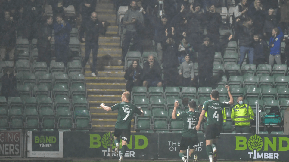 Argyle celebrating in the rain