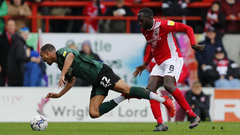 Brendan Galloway tackled at the Mazuma Stadium