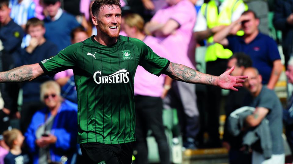 Dan Scarr celebrates scoring against Wednesday