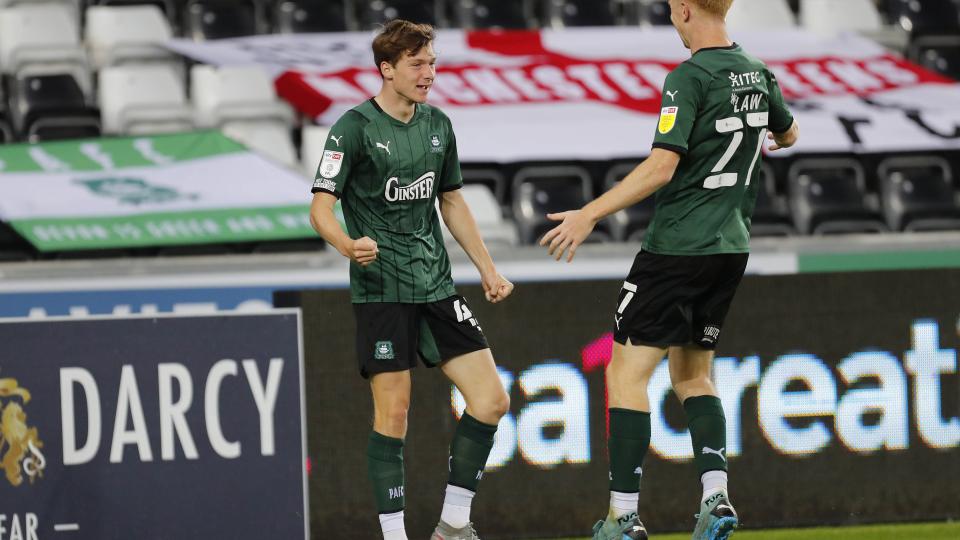 Shirley celebrates his first senior goal at Swansea