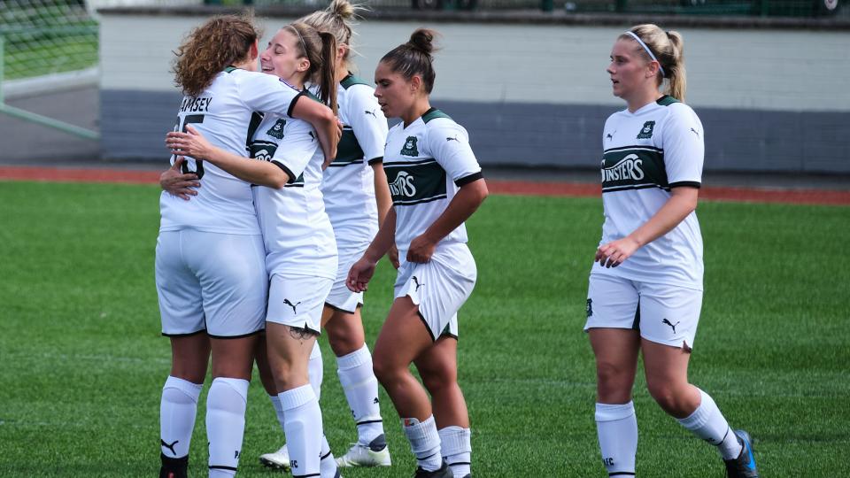 Argyle Women celebrate at Keynsham Town