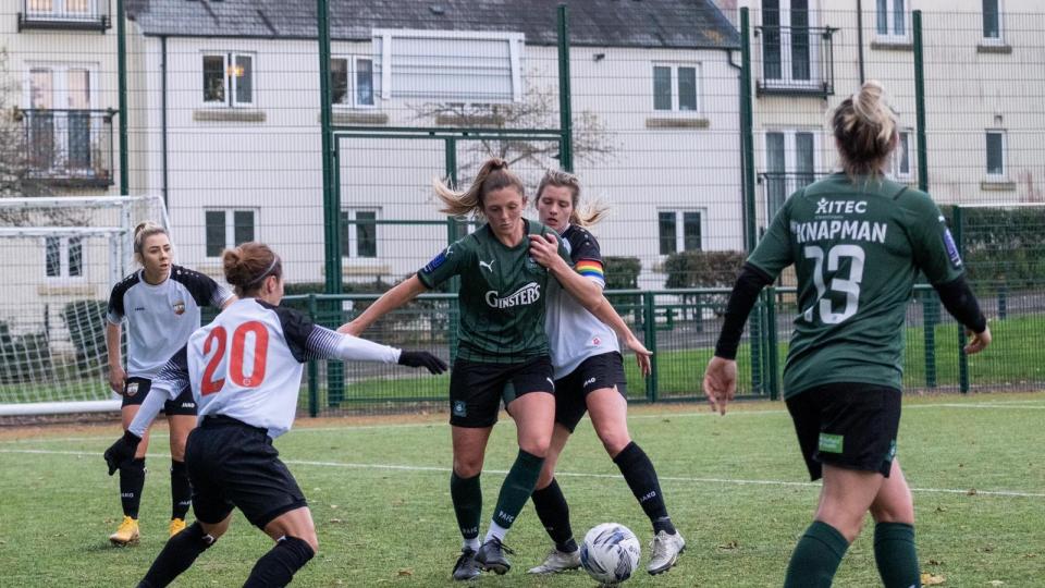 Kayley Lane in action for Argyle Women vs London Bees