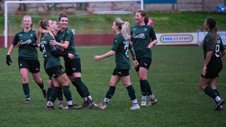 Argyle Women Celebrate Scoring v Clapton