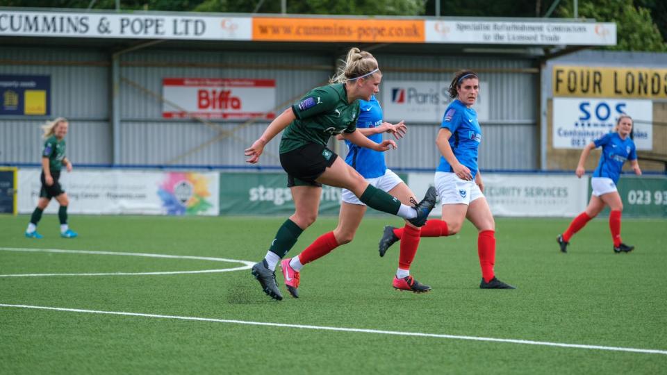 Action from Portsmouth Women v Argyle Women