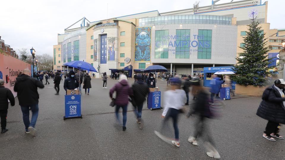 The exterior of Stamford Bridge