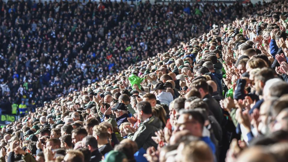 A packed Home Park Stadium