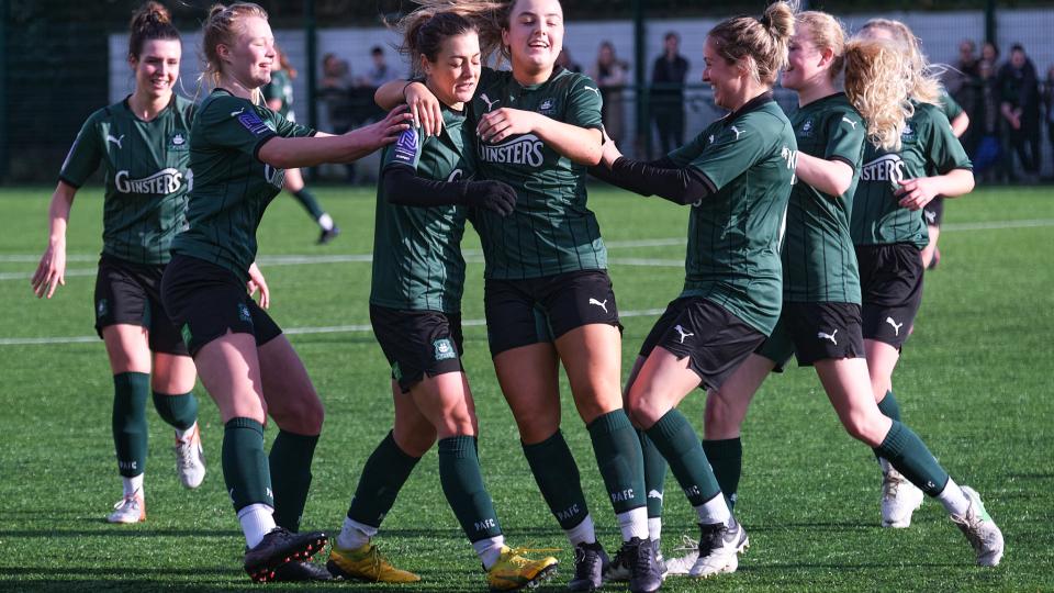 Argyle celebrate Jemma Rose's goal