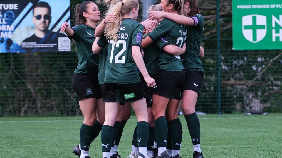 Argyle celebrate the 5th goal