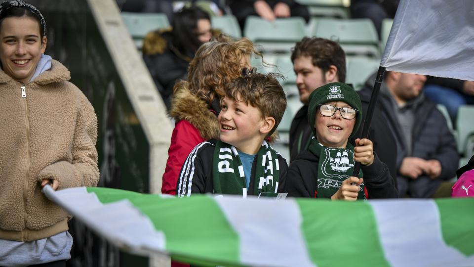 Young fans at Home Park