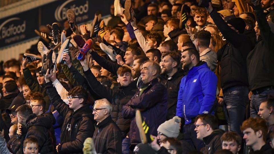 Argyle supporters against Portsmouth