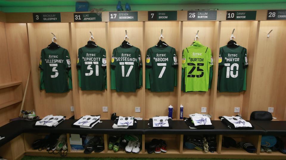 Kits in the Argyle dressing room