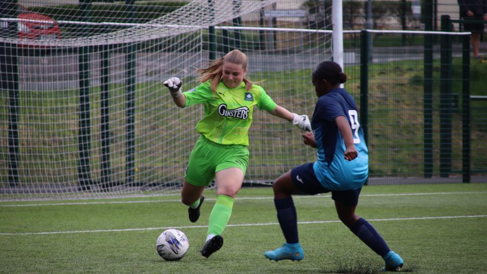 Jasmine Read clears the ball for Argyle
