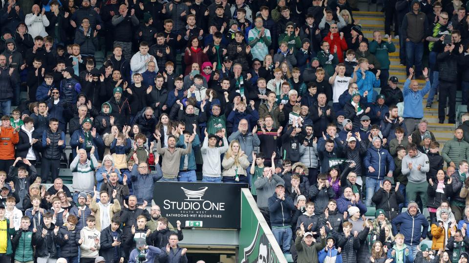 Argyle supporters against Oxford United