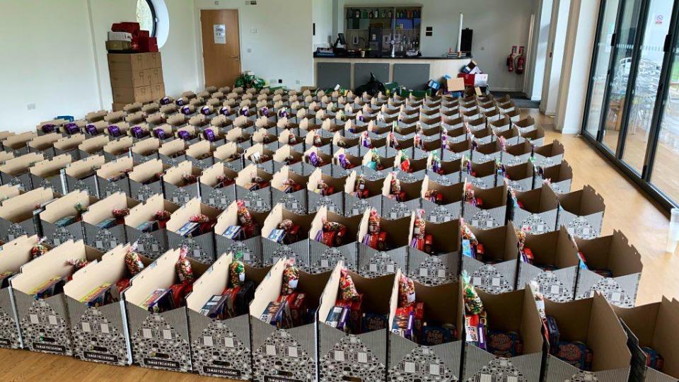Food hampers at Manadon Sports Hub