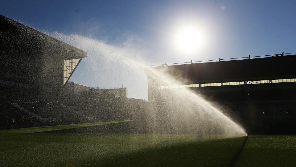 Home Park in the scorching sunshine