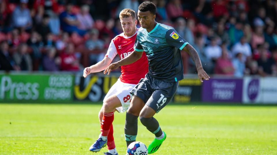 Morgan Whittaker in action against Fleetwood Town