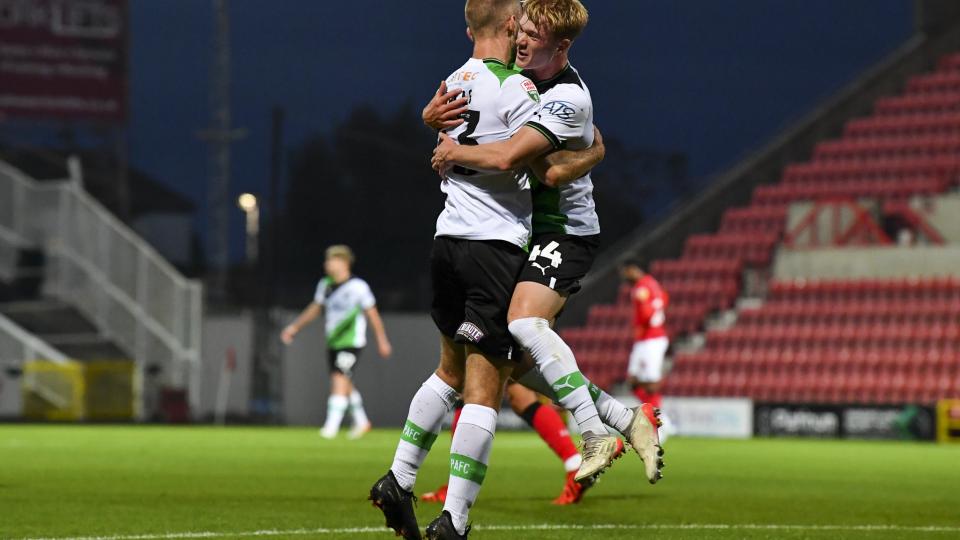 Oscar Halls and Will Jenkins Davies celebrate