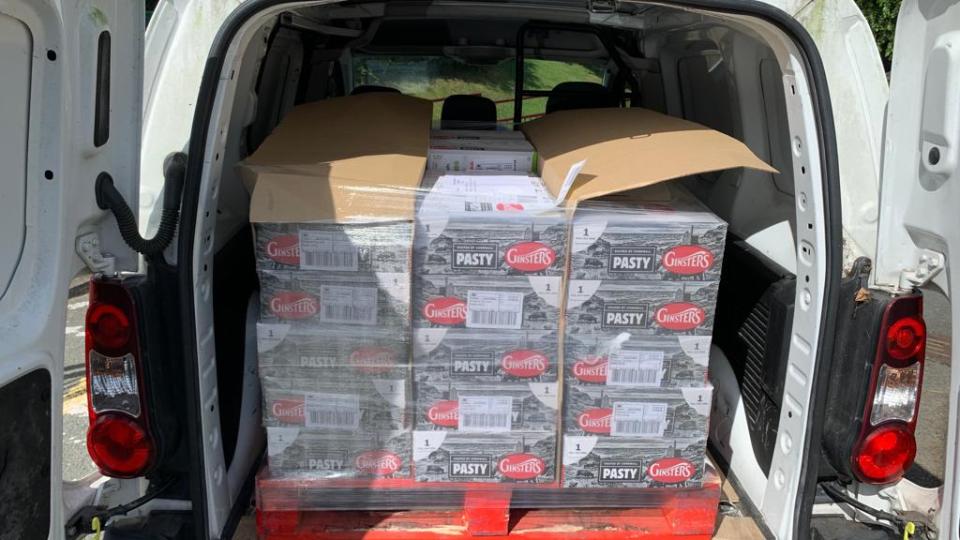 Argyle Community Trust van full of Ginsters produce