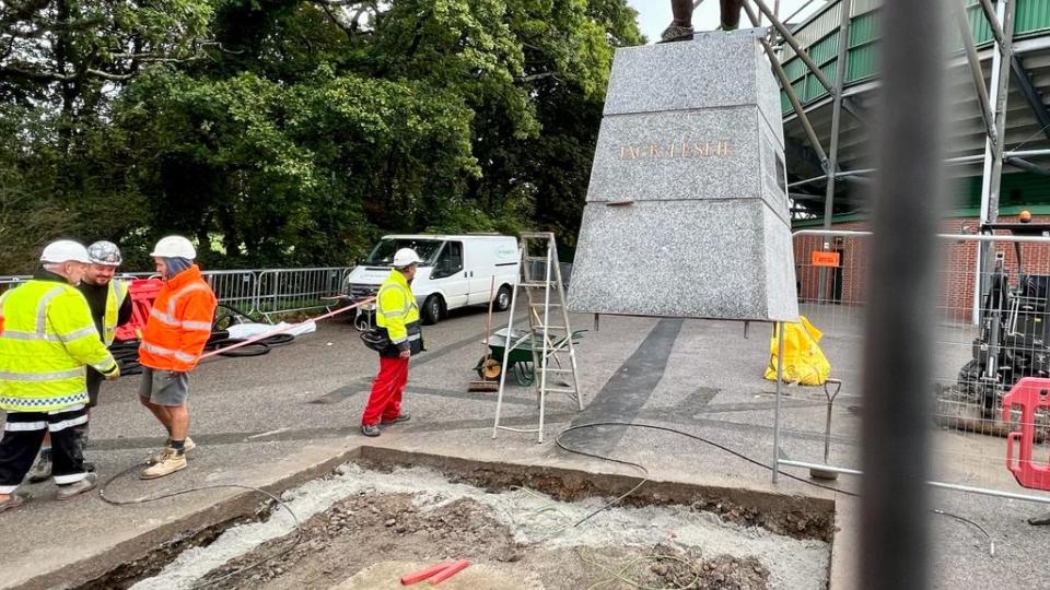 Jack Leslie arrives at Home Park
