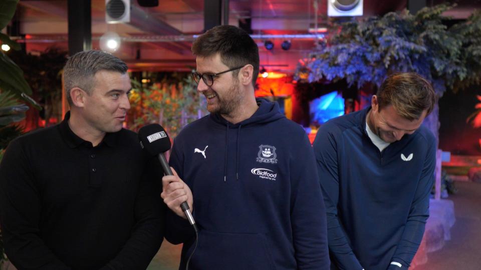 Steven Schumacher and Mark Hughes face off in crazy golf
