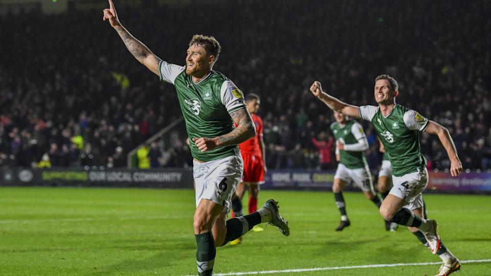 Dan Scarr celebrates his winning goal