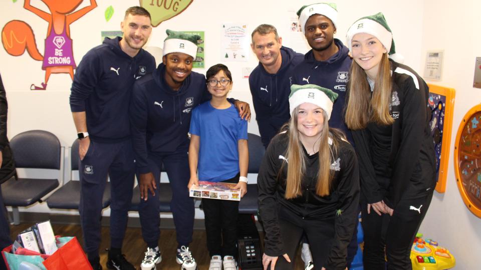 Argyle visit Derriford Hospital