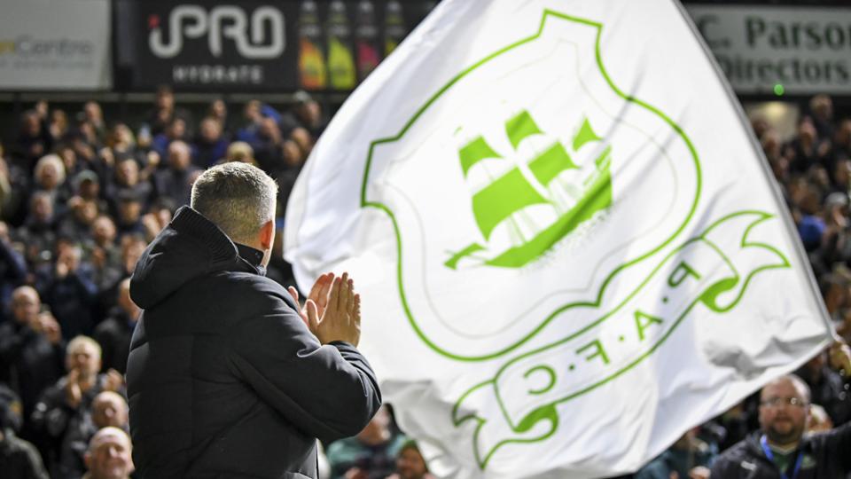 Flag flies at Home Park