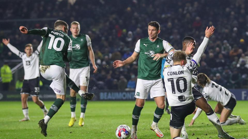 Action from Argyle v Port Vale