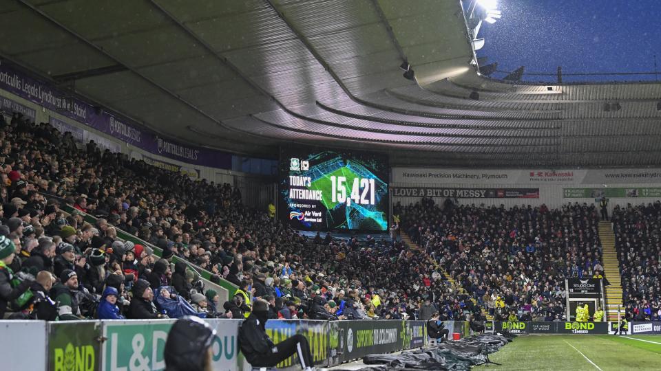 Home Park against Milton Keynes Dons