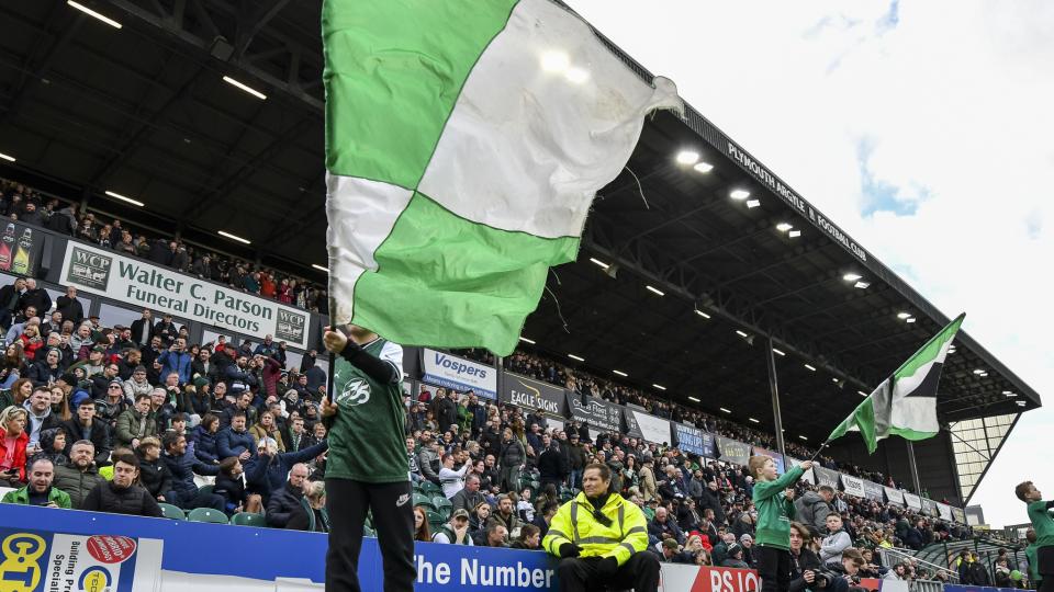 The Mayflower Grandstand full of supporters