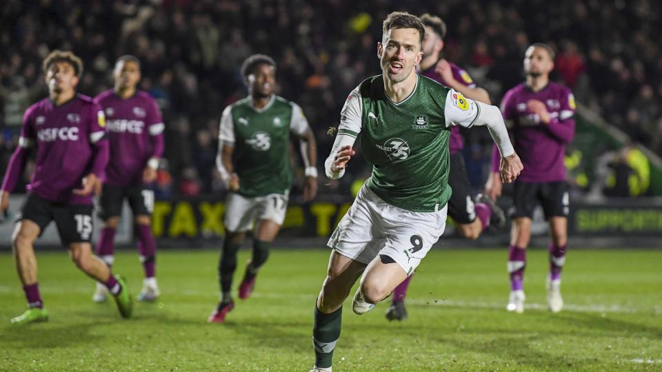 Hardie celebrates scoring against Derby