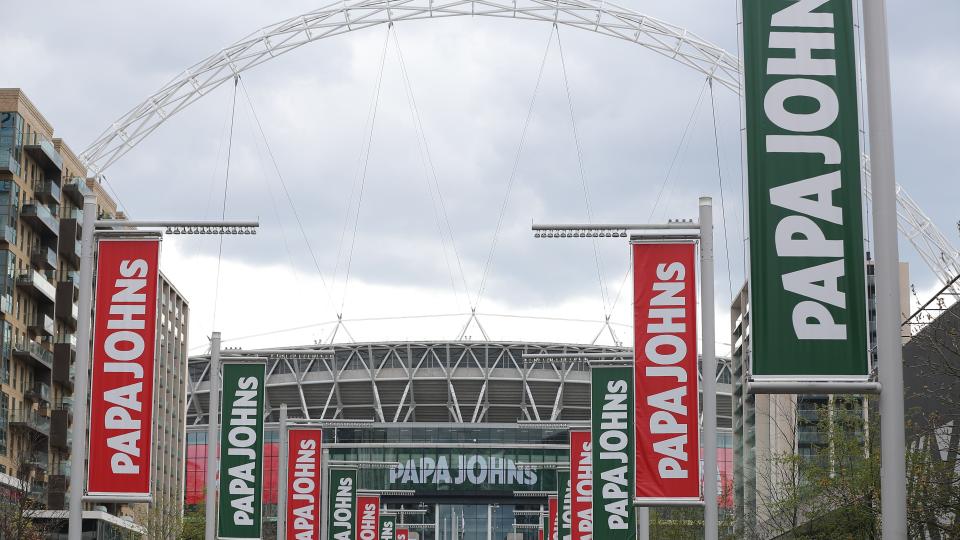 Wembley Stadium with Papa Johns branding