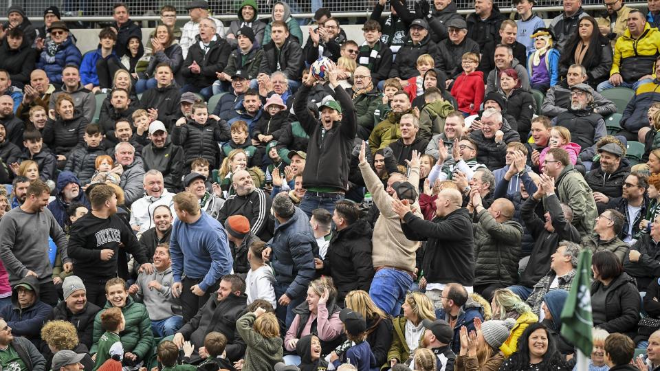 Supporters in the Mayflower Grandstand