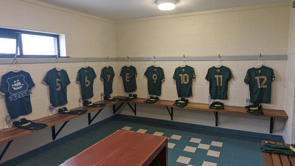 Home Shirts in dressing room 