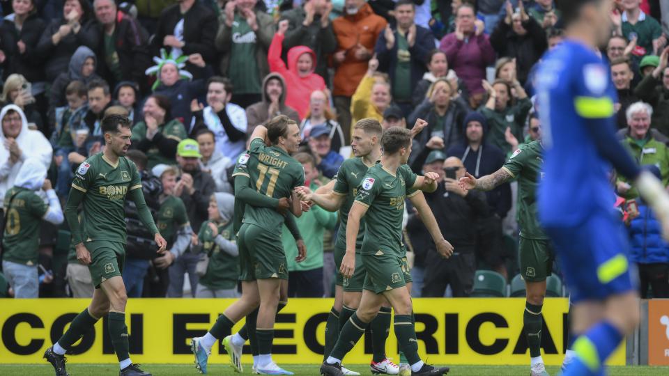 Argyle celebrate a goal