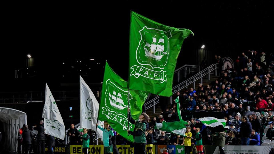 flags being held at Home Park