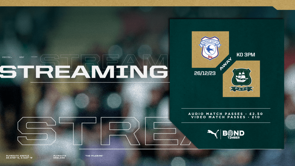 Live on Argyle TV | Cardiff City (A)