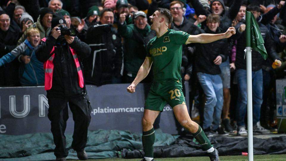 Adam Randell celebrates against Stoke