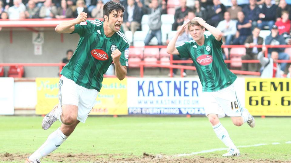 Rory Fallon celebrating