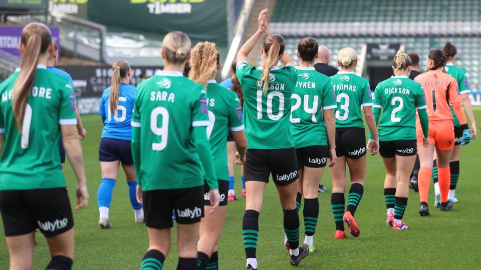 Plymouth Argyle women players walking out