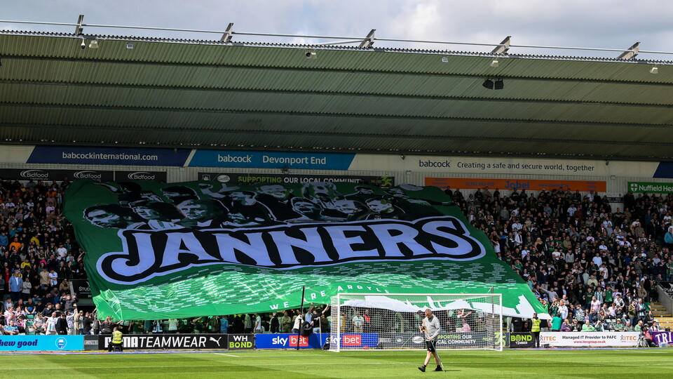 Janners banner at Home Park